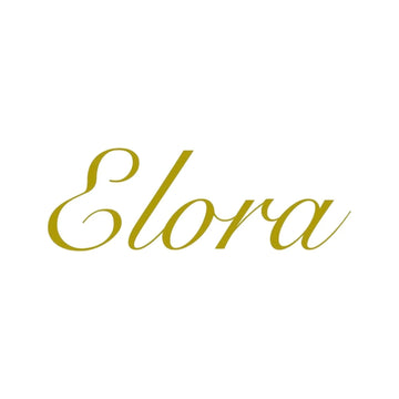 Elora logo text in elegant gold cursive font on white background