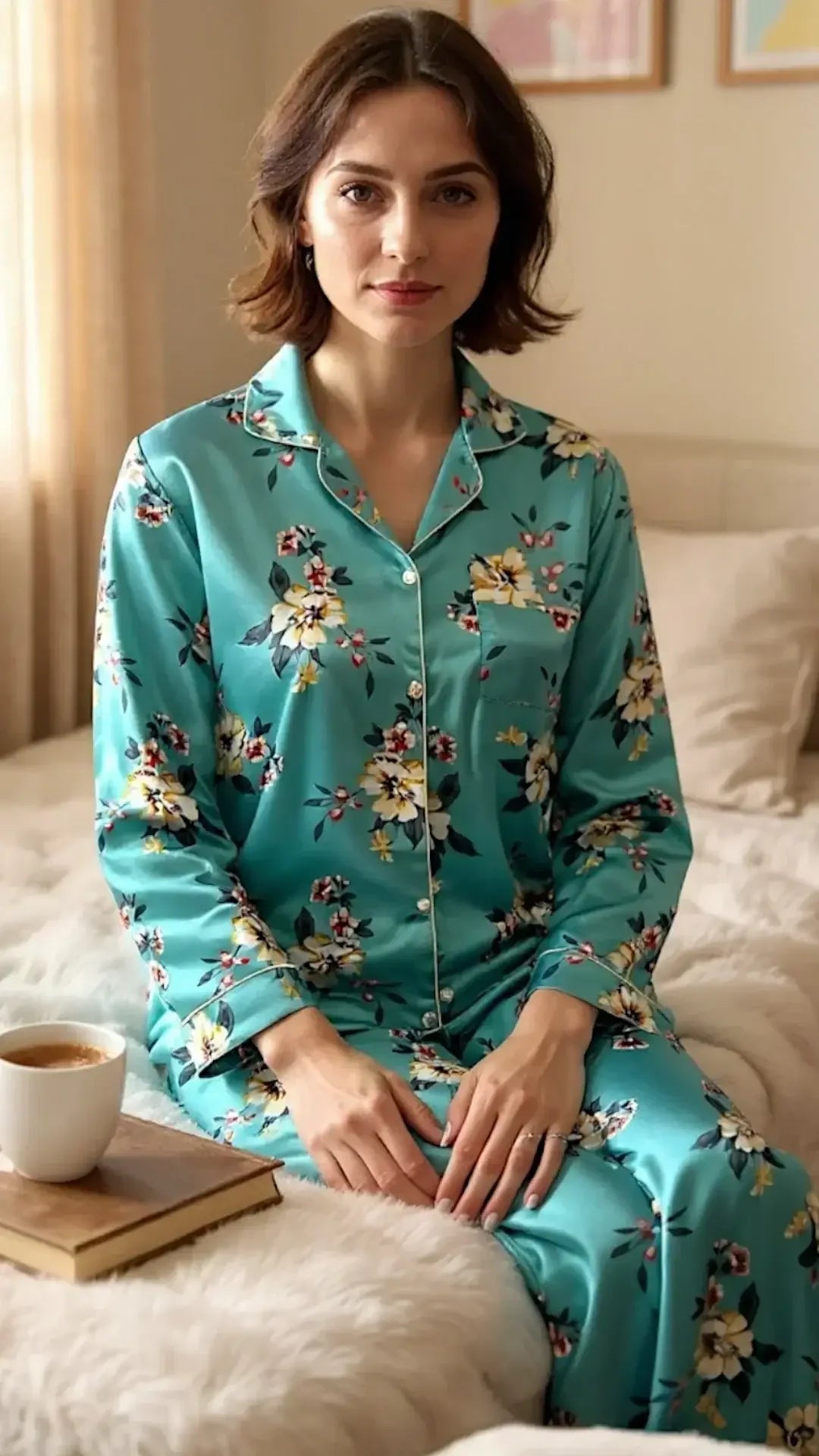 Teal 🌼 Floral Silk - ELORA OFFICIAL