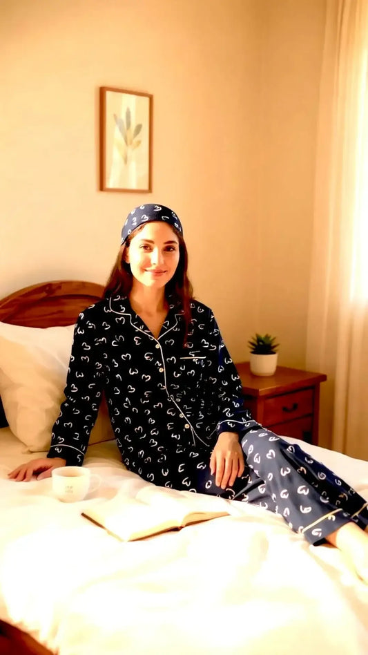 Sleepy 💕 Hearts Poly Linen - ELORA OFFICIAL