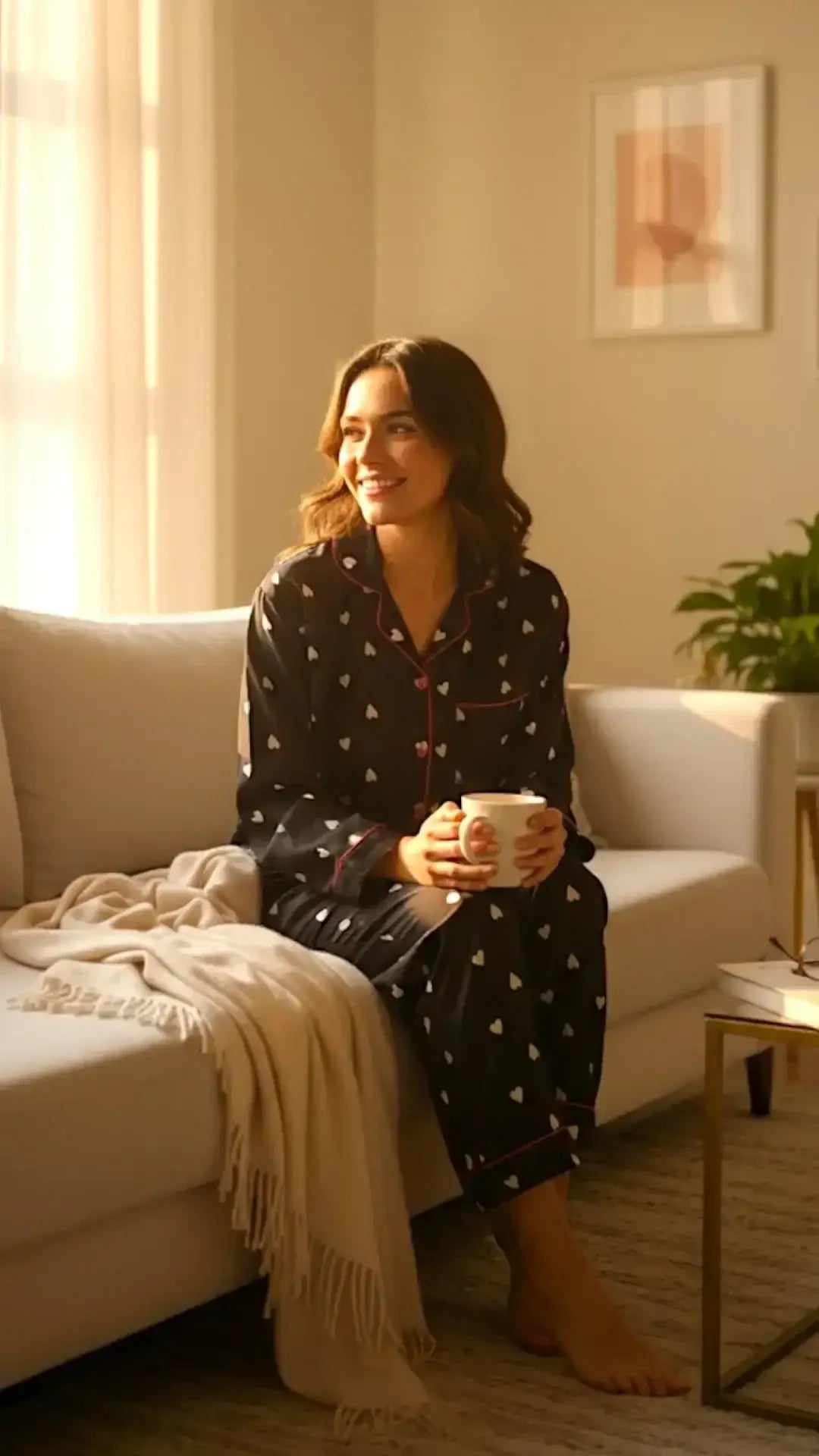 Black 🖤 Hearts Poly Linen - ELORA OFFICIAL