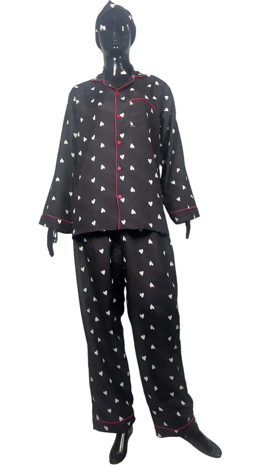 Black 🖤 Hearts Poly Linen - ELORA OFFICIAL