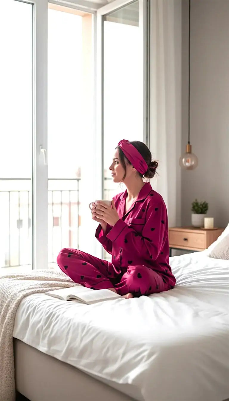 Magenta 🖤 Hearts Silk - ELORA OFFICIAL