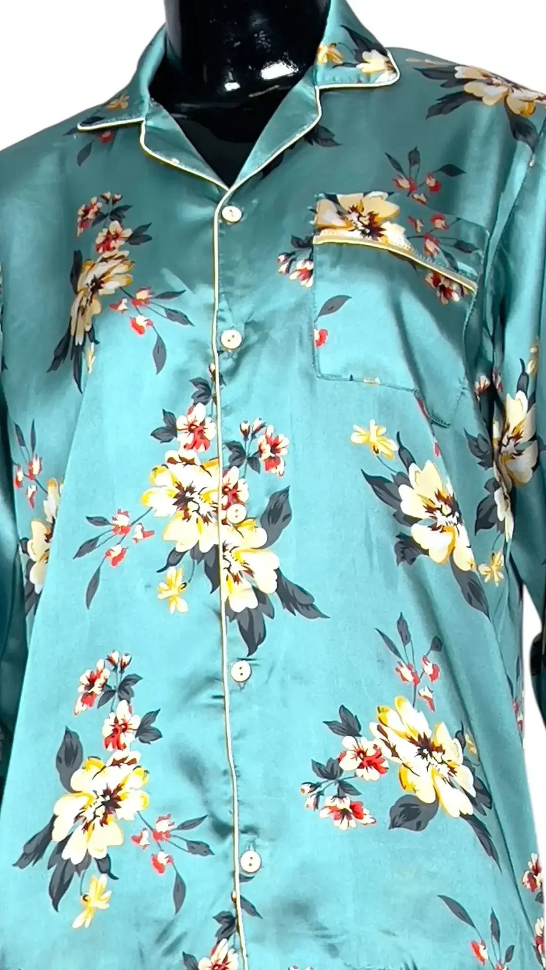 Teal 🌼 Floral Silk - ELORA OFFICIAL