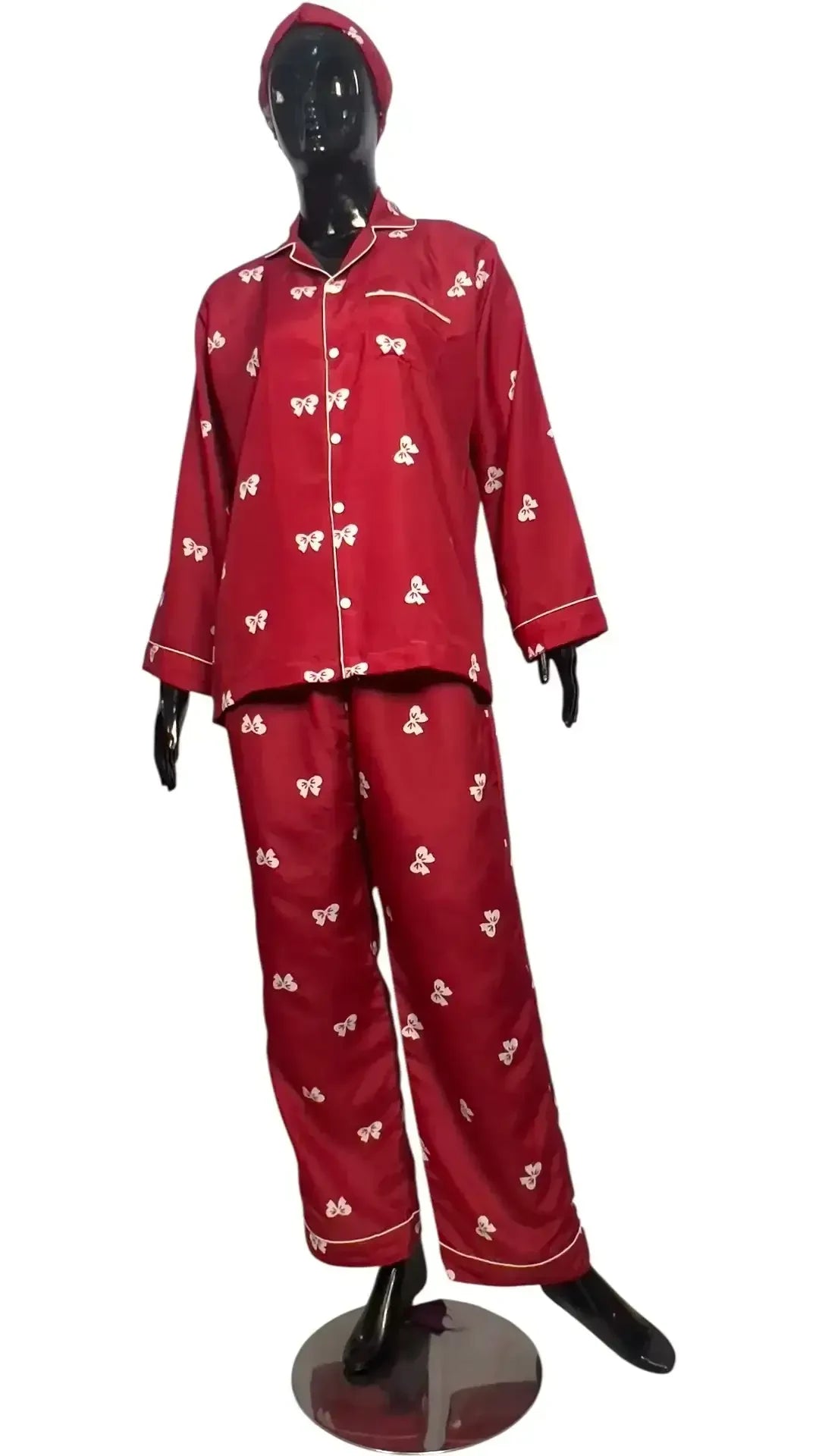 Maroon 🎀 Bows Poly Linen - ELORA OFFICIAL