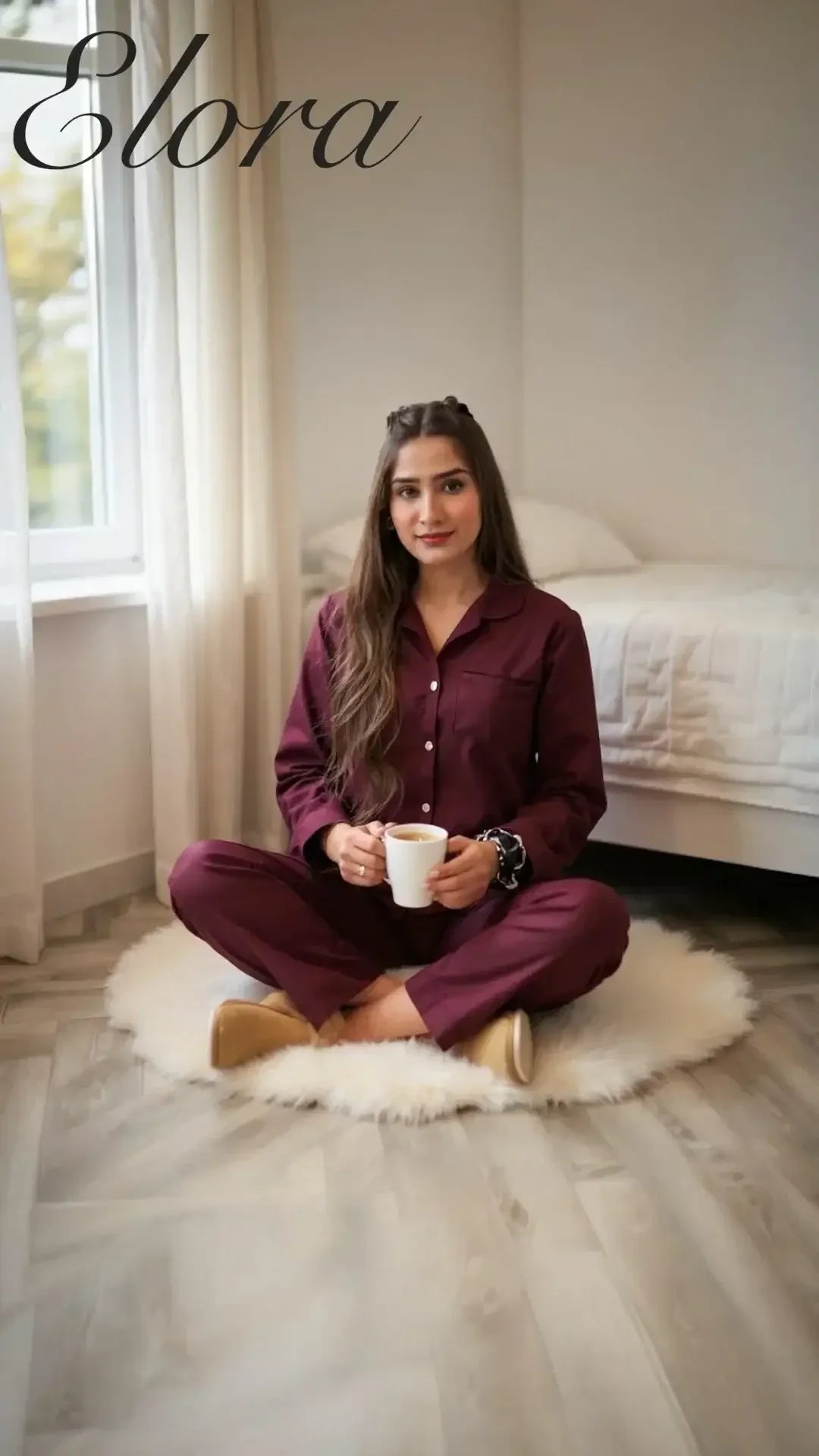 Solid Plum Linen - ELORA OFFICIAL