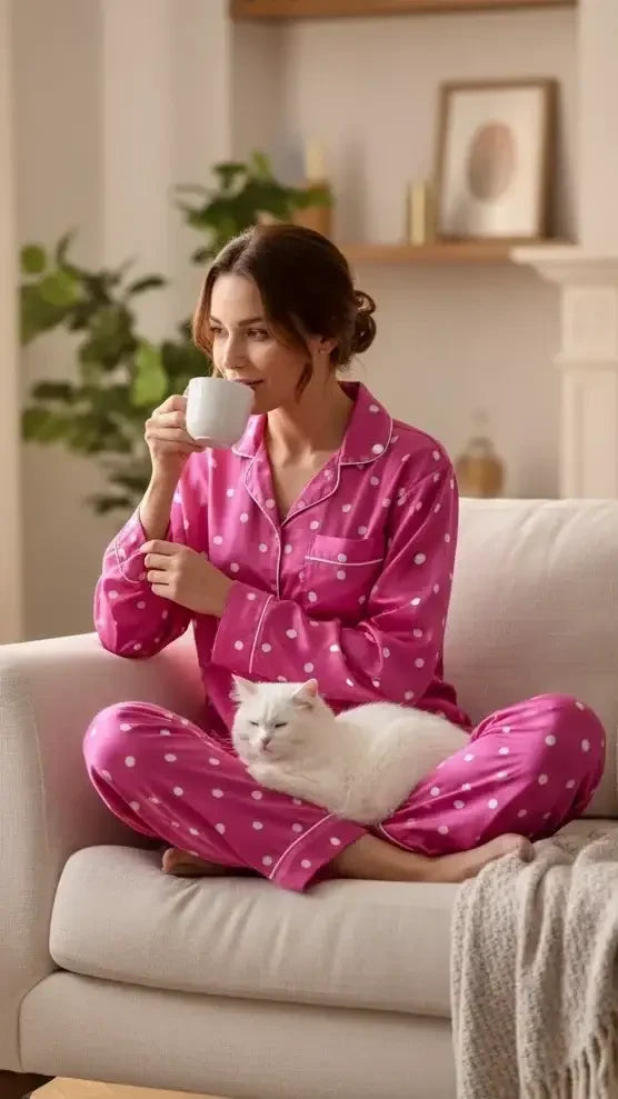 Pink 💓 Polka Silk - ELORA OFFICIAL