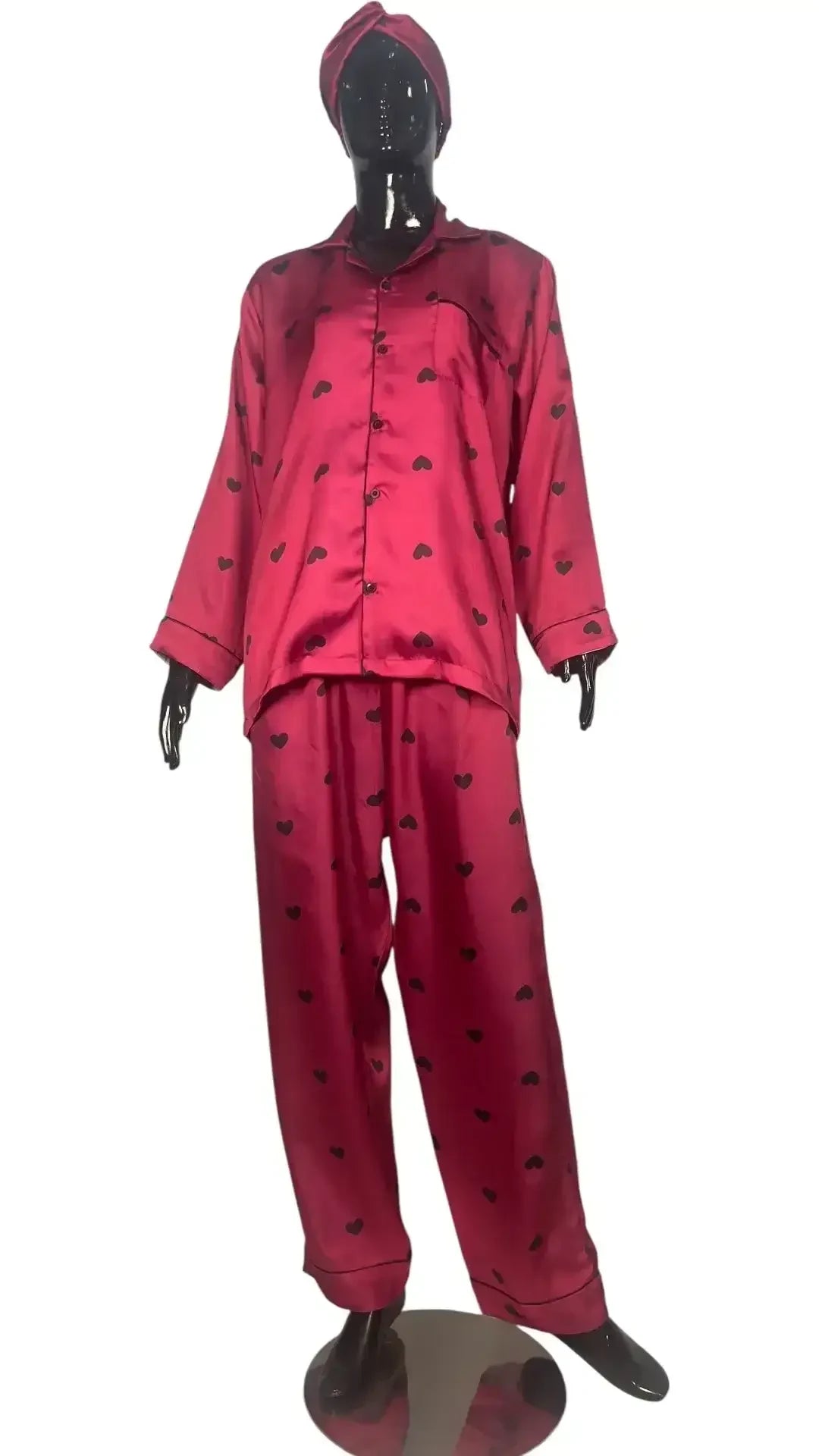 Magenta 🖤 Hearts Poly Linen - ELORA OFFICIAL