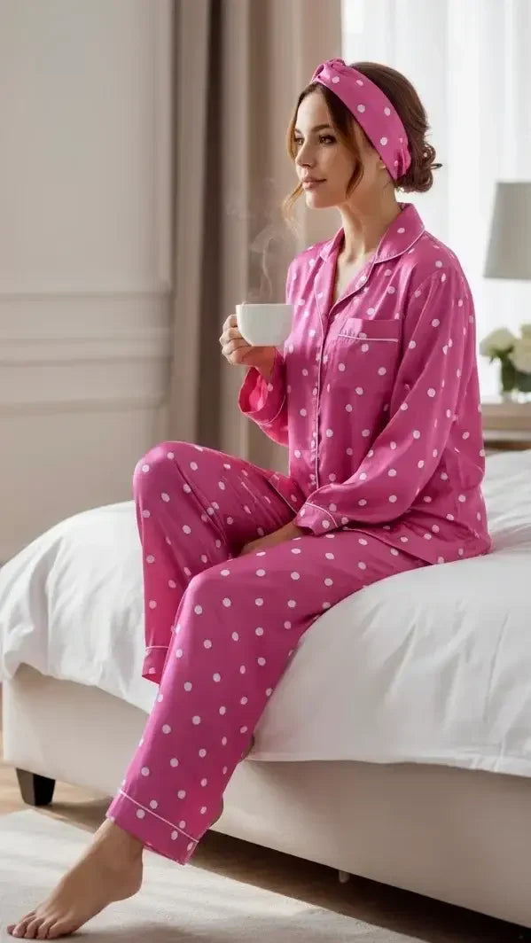 Pink 💓 Polka Silk - ELORA OFFICIAL