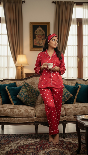 Cherry 🍒 Polka Poly Linen