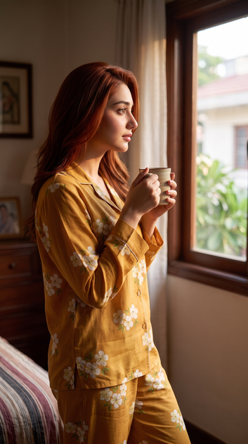 Mustard 🍁 Floral Grip Poly Linen