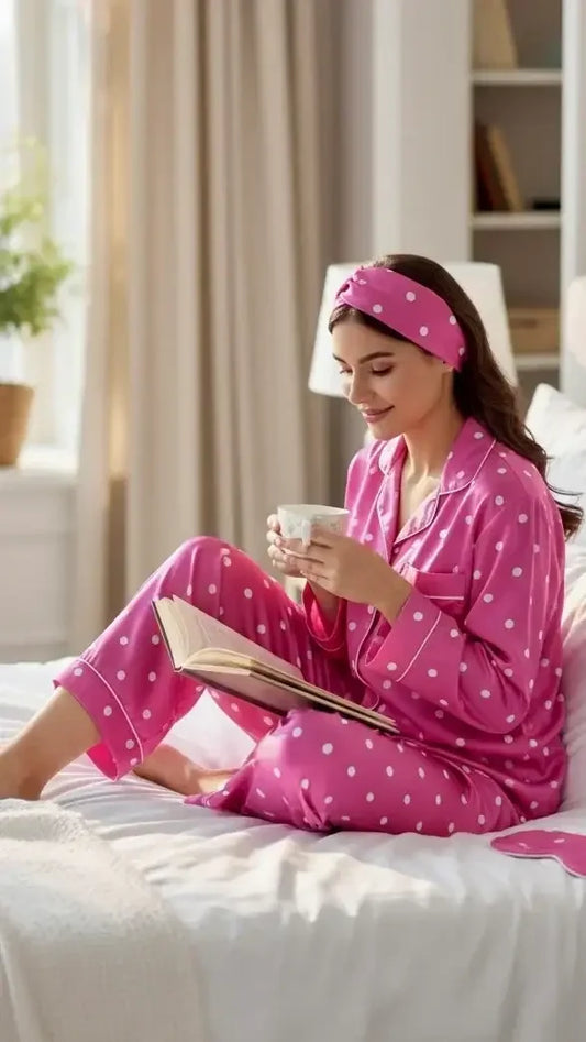 Pink 💓 Polka Silk - ELORA OFFICIAL