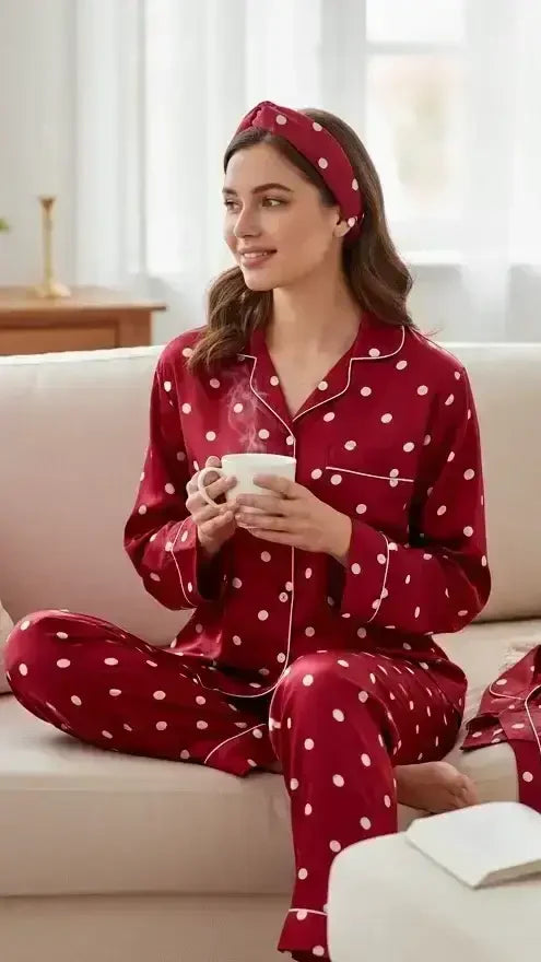 Cheery 🍒 Polka Poly Khadar - ELORA OFFICIAL