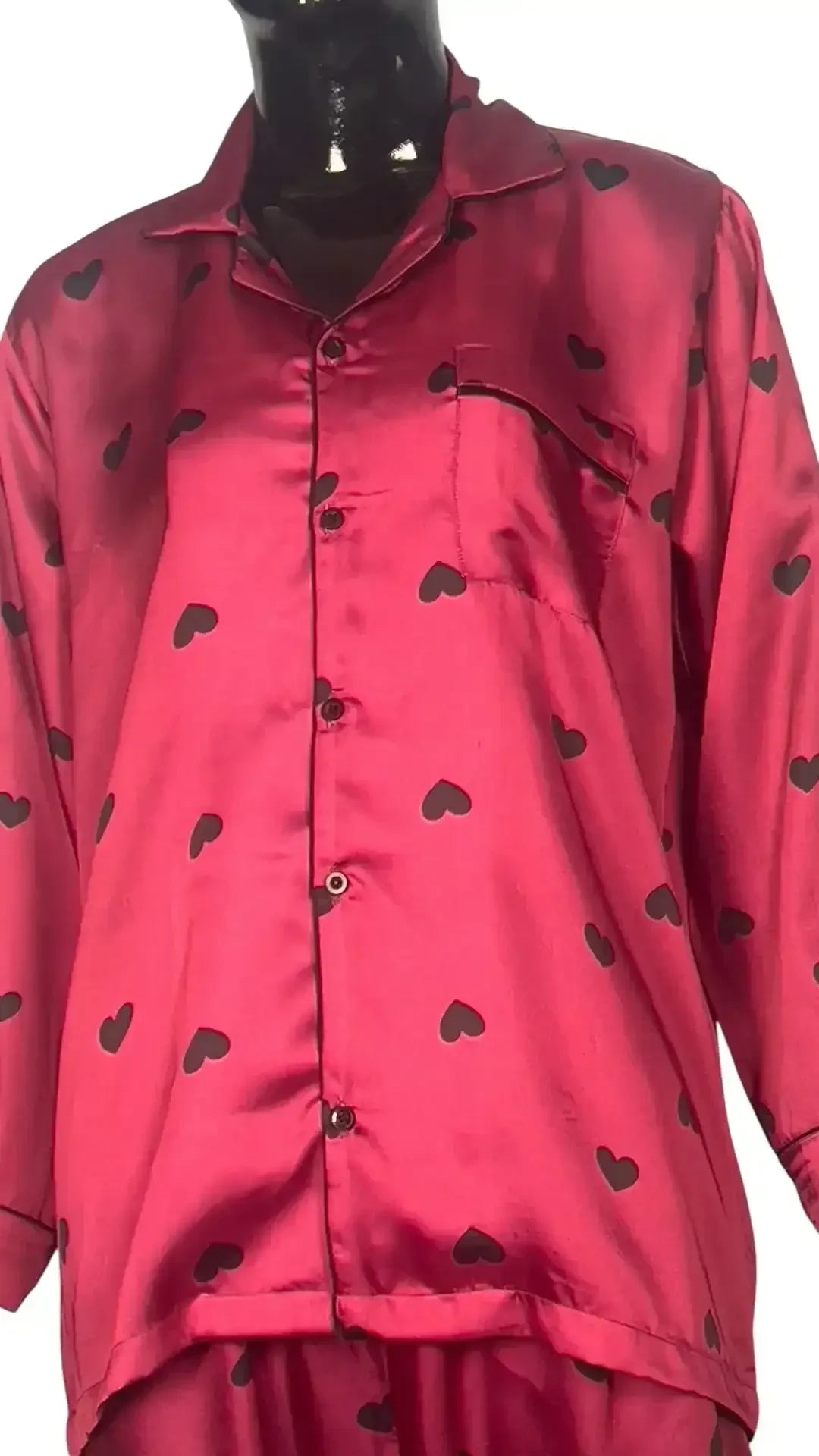 Magenta 🖤 Hearts Poly Linen - ELORA OFFICIAL