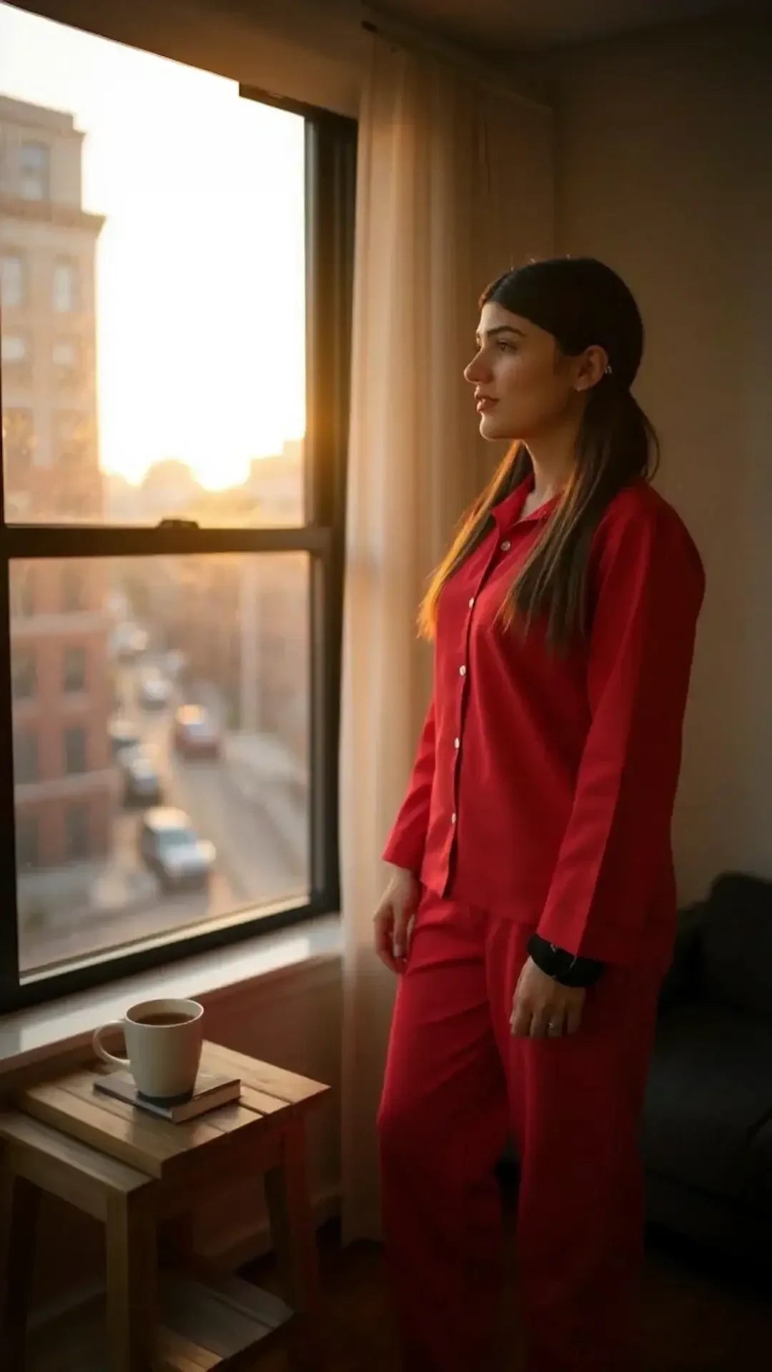 Solid Red Linen - ELORA OFFICIAL