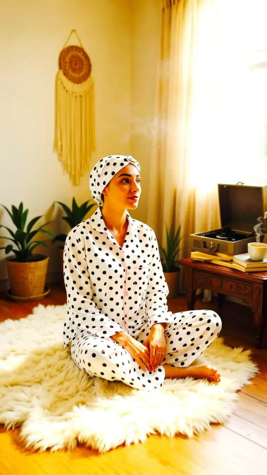 White 🐼 Polka Linen - ELORA OFFICIAL