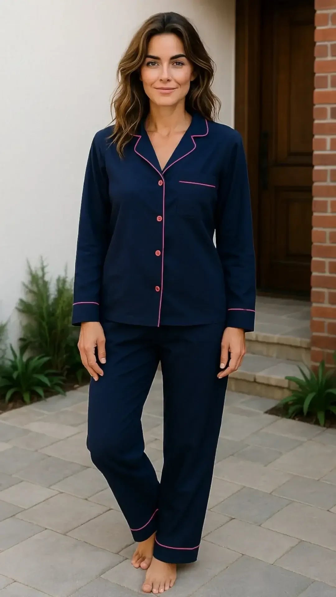 Plain Navy Linen - ELORA OFFICIAL