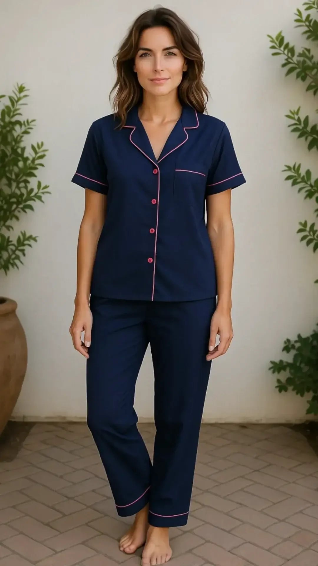 Plain Navy Linen - ELORA OFFICIAL