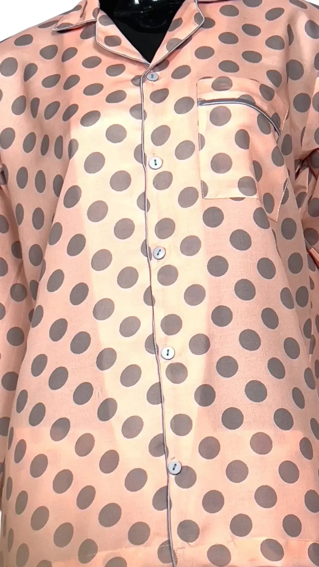 Peach ⚪️ Polka Poly Linen - ELORA OFFICIAL