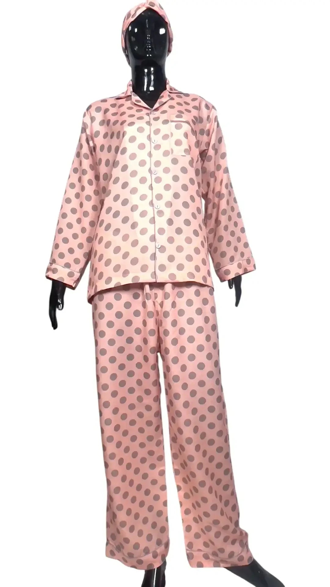 Peach ⚪️ Polka Poly Linen - ELORA OFFICIAL