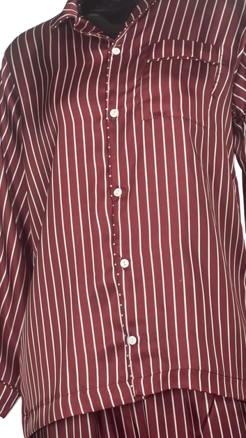 Men’s Maroon Striped Silk - ELORA OFFICIAL