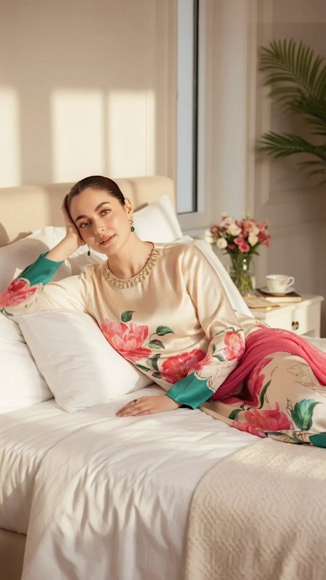 Eden 2 Piece CO-ORD Set Floral Silk - ELORA OFFICIAL