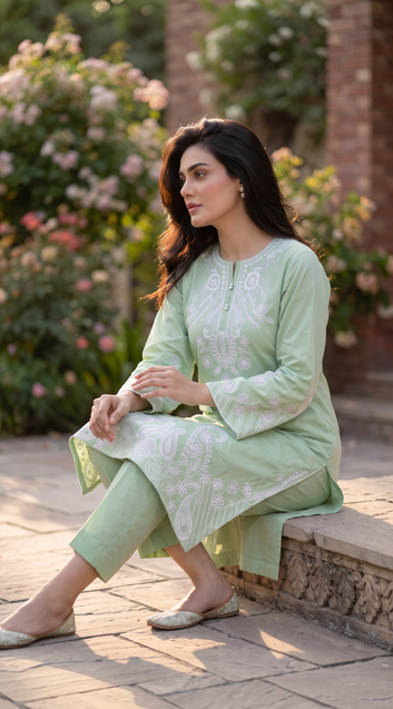 Mint Green 2PCS Viscose Suit
