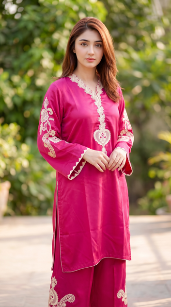 Rani Pink 2PCS Viscose Suit
