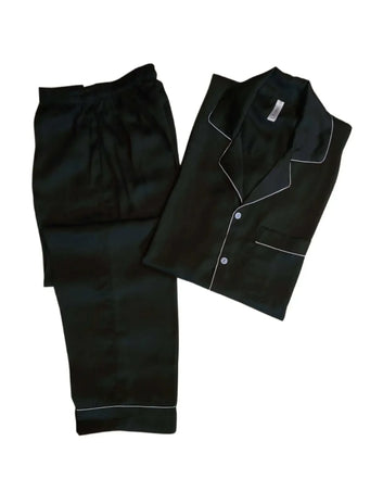 Men’s Plain Black Silk - ELORA OFFICIAL