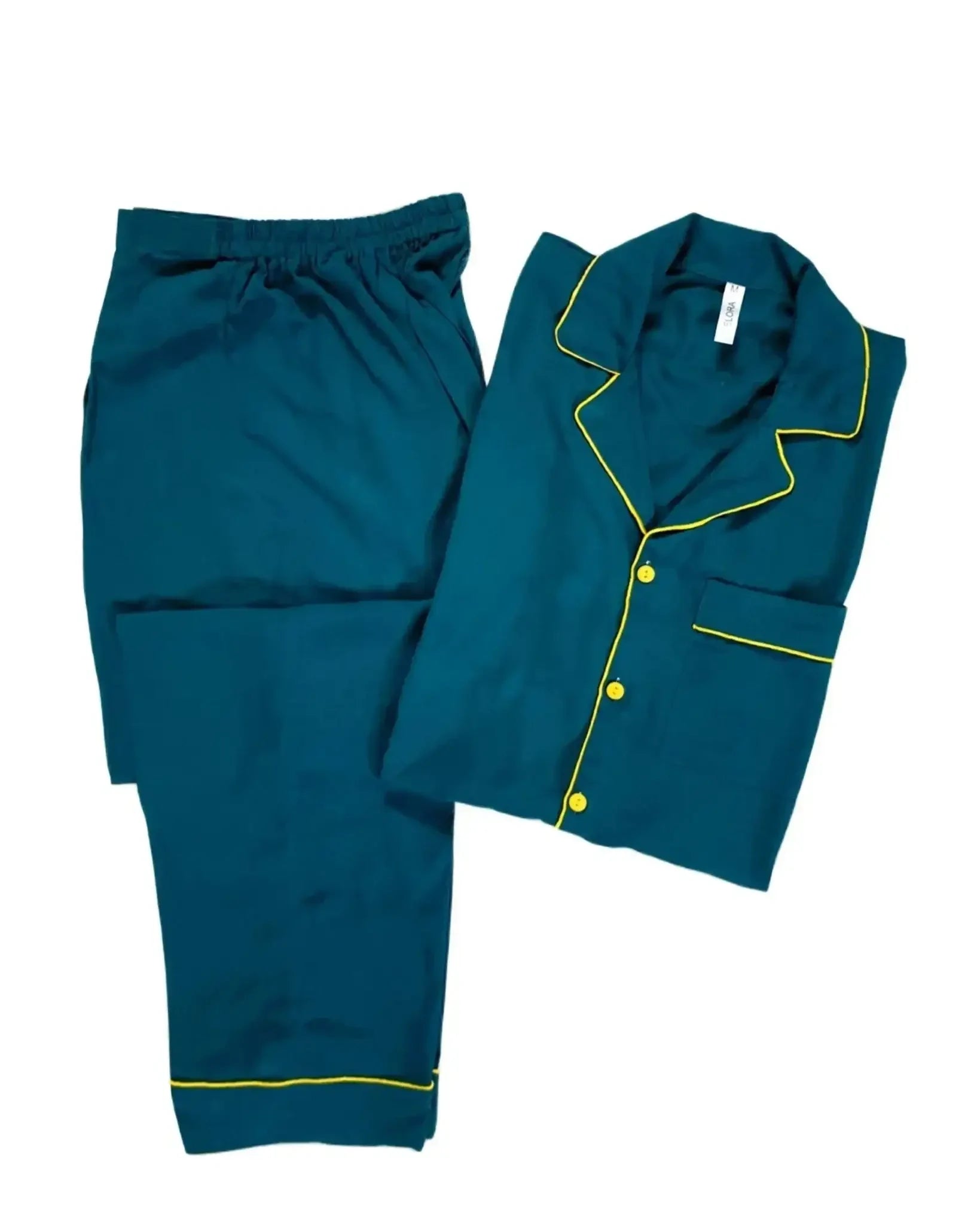 Plain Teal Linen - ELORA OFFICIAL